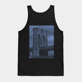 Brooklyn Bridge Blue Diagonal Line Image Tank Top